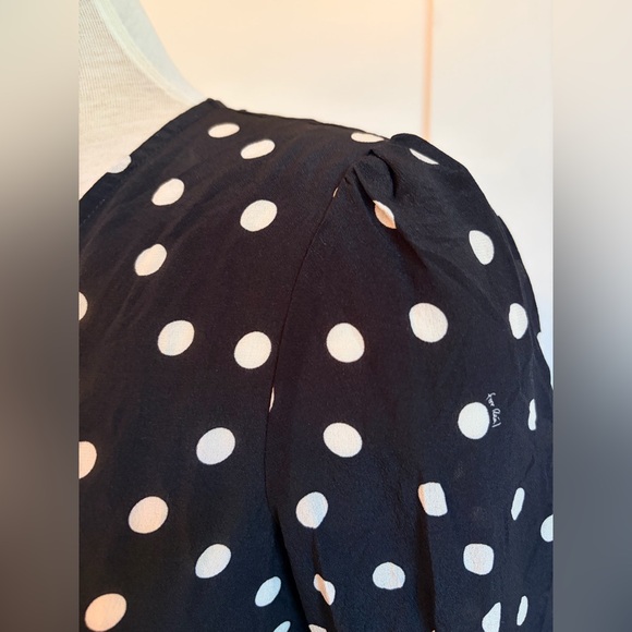 Realisation Par Sheer Silk Black & White Polka Dot Wrap Dress - Picture 3 of 10
